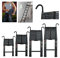Teleskopleiter 6.2m Aluminum Ausziehbare Leiter mit Abnehmbarem Haken Anti-Rutsch Mehrzweckleiter Ausziehbar Tragbare Leiter für Loft/Kletterdach/Indoor Outdoor Arbeiten (Schwarz)