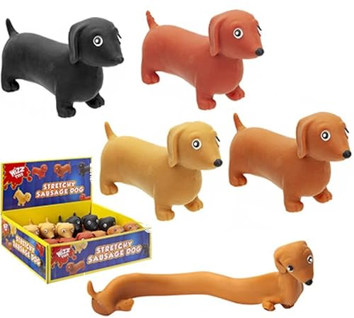 PMS Stretchy Sausage Dog Boys Girls Kids Stress Reliever Toy Stocking Filler Gift (SSD01)