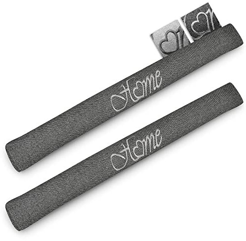 Beautissu 2er Set Zugluftstopper 120 cm lang Tuuli HO - Windstopper als Türvorleger, Haustür Rolle und Kälteschutz Luftstopper - Luftzugstopper Home Zugluft Stopper in Anthrazit