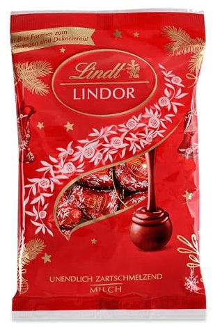Lindt Schokolade Baumbehang LINDOR | 200 g | LINOR Kugeln für die Weihnachtszeit mit zartschmelzender Füllung zum Aufhängen und Dekorieren | Pralinengeschenk | Schokoladengeschenk