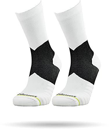 ROLLO SOCKS Team 5.0 White 2er Pack - Laufsocken mit gezielter Kompression, Running, Sprunggelenk stützend, Bandage Fußgelenk, Sportsocken, Für jeden Sport geeignet, Größe M (40-43)