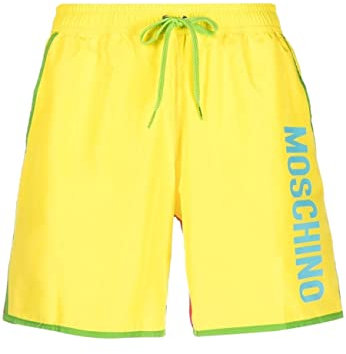 MOSCHINO Costume da bagno corto tricolore da uomo con logo modello A4246 9301 multicolore, multicolore, L
