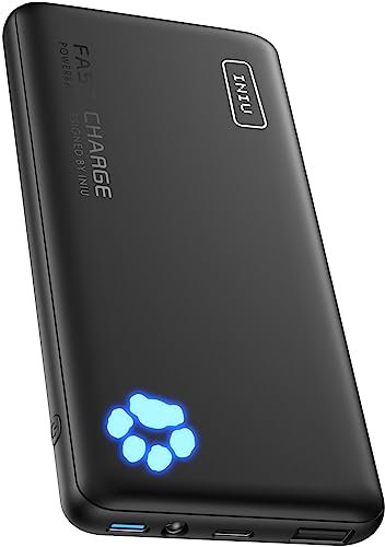 INIU Portable Charger, Slimmest 10000mAh 22.5W Power Bank, USB C in&out High-Speed Charging Battery Pack, External Phone Powerbank Compatible with iPhone 15 14 13 12 Samsung S23 S22 S21 Google etc