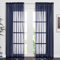 PONY DANCE Dark Blue Voile Curtains 60x84 inches - Living Room/Bedroom Window Net Curtains Slot Top Semi Transparent Voile Sheer Panels for Bedroom/Living Room, Set of 2, 60 Inch Wide
