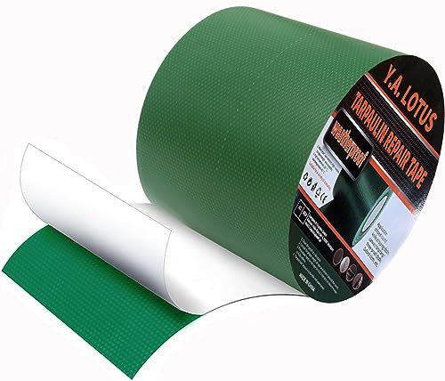 Y.A. LOTUS Planenband für Abdeckplane 5M X10CM, Professionell Planenflicken, Allzweckplane Reparaturband für Abdeckplane LKW Abdeckplane, Markise, Zelt - (PVC Grün