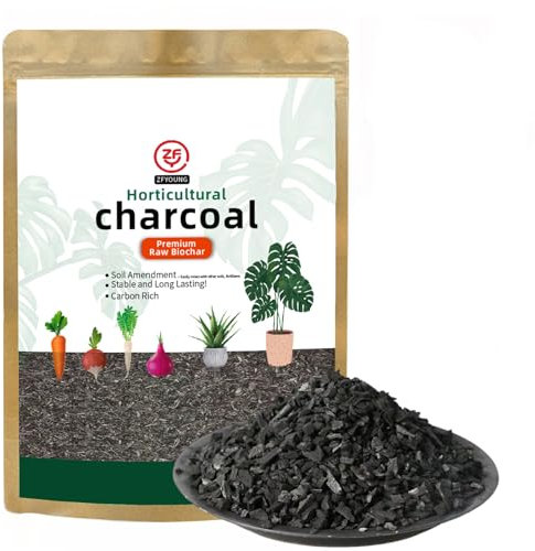 ZFYOUNG Carbón activado orgánico para jardín, carbón orgánico hortícola y carbón de invernadero hecho de subproductos, carbón de madera dura pura para cultivar y cultivar plantas, bolsas de 4 cuartos