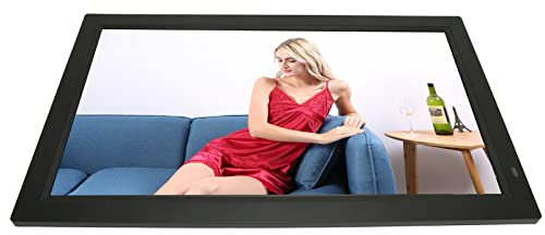 21,5-Zoll-Digitaler Bilderrahmen, 1920 X 1080 IPS-Bildschirm Digitaler Bilderrahmen, HD-Werbemaschine mit Fernbedienung, Unterstützung für MP3, MP4-Videowiedergabe, Kalender, Uhr