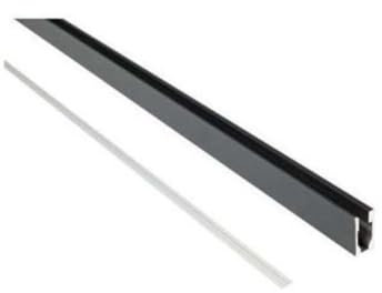 Kinedo Profilé d'extension pour paroi de douche solo noir pour les Smart Design C sans seuil