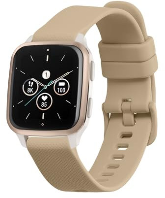 kwmobile Ersatzarmband kompatibel mit Garmin Venu Sq 2 Music/Sq 2 Armband - Fitnesstracker Band aus Silikon in Beige