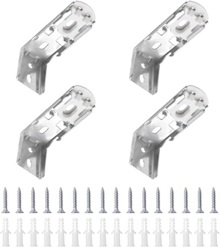 UFURMATE Vorhanghalterungen für Jalousien, 4 Stück, L-förmige Metallhalterungen, Waben-Jalousien-Halterung, Schnapp-Clips, Seitenmontage, Rollo-Kopfschienen-Halter, Ersatz für Zellular-Sonnenschirme