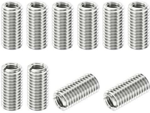 PATIKIL Rosca Adaptadores Manguito Reductora Tuerca, 10uds M12x1.75 Macho a M8x1.25 Hembra Reparación Inserto Tuerca Tornillo Reductor Inoxidable Acero Sujetador 25mm