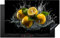KitchenYeah© Protezione Piano Induzione 85x52 cm Cucina Copri Fornelli Proteggi di Cottura Antiscivolo Tappetino Limone - Frutta - Giallo - Nero