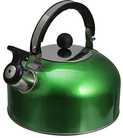 HOLIDYOYO Edelstahl Wasserkocher Pfeifender Teekessel Für Induktions Und Gasherd Ergonomischer Griff Stilvolles Design Für Büro Küche Und Mehr