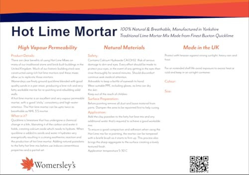 Womersleys Range Hot Mixed Lime Mortar 12Ltr