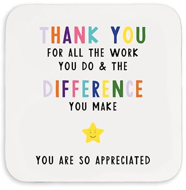Manta Makes Mentor thank you gift, coaster for colleague teacher friend mentor gifts, thank you gifts for women, thank you gifts for men, thank you gifts for friends (Difference you make)