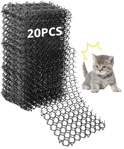 Oungy 20 Stück Dornengitter Gegen Katzen 40 X 20 cm Katzenabwehr Garten Mit Spikes Mat Schwarz Anti Katzen Mardermatte Katzenschreck Für Garten Testsieger Mardergitter Für Außenbereich Pflanzenschutz