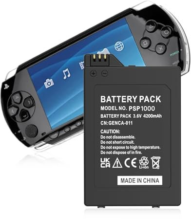 Battery for PSP 1000, 4200mAh High Capacity Battery for Sony PSP 1000 PSP-110 (1001, 1002, 1003, 1004, 1005, 1006, 1007, 1008, 1010), PSP Fat Console