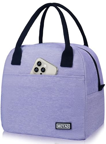 Moyad Lunchtasche Damen Kühltasche Klein Leicht Lunch Tasche Isoliertasche zur Arbeit Schule Lunchbag Faltbar Wasserdicht 10L Lila