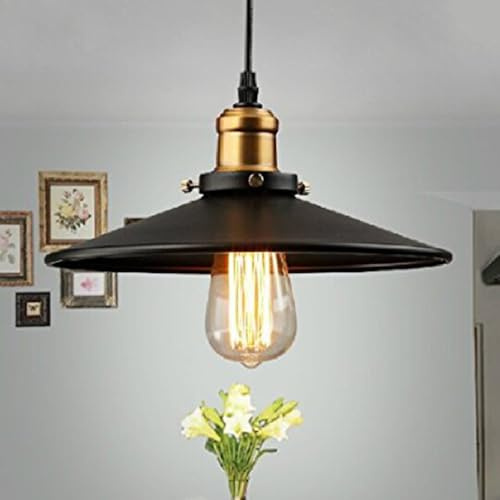 Mengjay UFO Lichter， E27 Industrial höhenverstellbar Industrielampe Hängeleuchte mit Metallschirm 1 Stück (36cm)