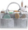 PUTSKA Baby Nappy Caddy Organizer - Nursery Storage Basket for Nappy Station, Baby Basket Shower Gift List and Registry Must-Have, Newborn Essentials, Nursery Decor for Boy or Girl - Grey, XL