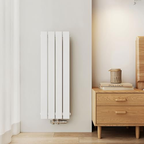 EMKE Heizkörper Klein 900x300 mm, Vertikal Heizkörper Flach Badezimmer Flachheizkörper Mittelanschluss Design Paneelheizkörper Einlagig Wandheizkörper 403 Watt Weiß