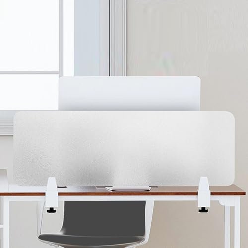 Desk Privacy Panels, Frosted Acrylic Cubicle Divider for Office, Clamp-on Portable Partition Screen