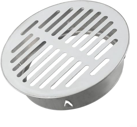 Floor Drain Cover, Stainless Steel Round Anti Blocking Round Grate Cover, 14 Holes Silver Tone, Balcony Snap-in Drain Drain Strainers, for Outdoor Balcony Yard(Ø160mm)
