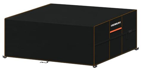 HEIMUNI Housses pour Mobilier de Jardin, 210x110x75cm Housse Table Jardin Rectangulaire Bâche Table Extérieur Imperméable, Housse de Protection Salon de Jardin pour Ensembles de Table et de Canapé