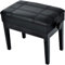AADDFDD Klavierhocker Schminktisch Hocker Verstellbarer Klavierhocker mit Notenfach Keyboard Klavierbank Gepolsterter Sitz, PU Leder Gerade Beine Schwarz Muster