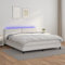 OHOOWOO Boxspringbett mit Matratze & LED Weiß 180x200 cm Kunstleder,Inklusive Matratze und LED: Boxspringbett für erholsamen Schlaf im Schlafzimmer