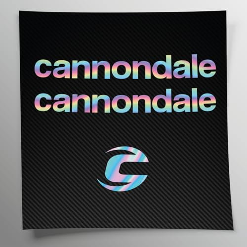 Aufkleber-Set kompatibel mit Rahmen MTB Mountainbike und Holographie-Helm | Aufkleber-Aufkleber für Fahrrad Schriftzug Logos | Stickersland® - Cannondal