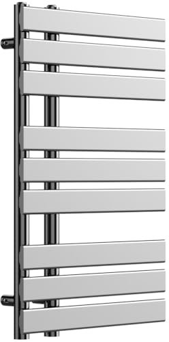 Lux Heat Chrome Open-Flat Designer Towel Radiator 800mm (H) x 500mm (W)