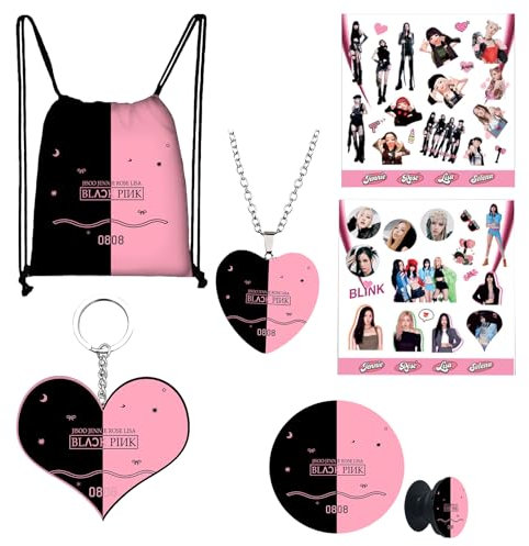 Blackpink Coffret cadeau pour fans de Blink, marchandise Kpop, sac à dos, trousseau de clés, autocollant pour téléphone portable