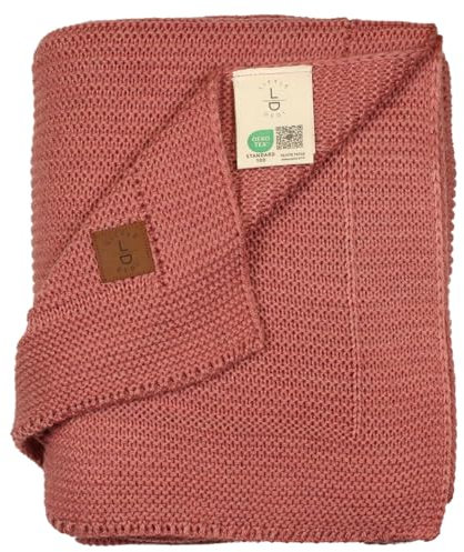 Little Dedi Babydecke Sternchen Antique Rose – Weiche Strickdecke für Babys 80x100 cm – Kuschelig & Atmungsaktiv – Oeko-TEX Zertifiziert – Ideal für Neugeborene, Kinderwagen & Babybett