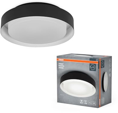 Osram ORBIS MADRID Deckenleuchte 290mm, schwarz, E27-Sockel, kann mit smarter Lampe bestückt werden, hochwertiges, modernes Design, Metallgehäuse, geeignet für Innenräume, rund, IP20 Schutzklasse