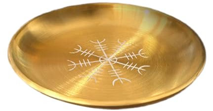 Uqezagpa Bandeja de aleación de zinc, para guardar velas, organizar joyas, bandeja ritual pagana, decoración del hogar, tarots