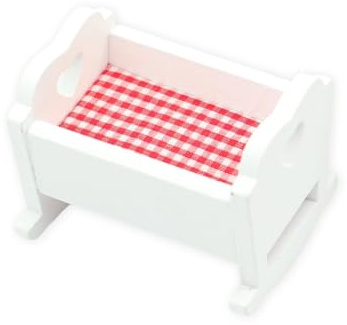 Wood Rocking Cradle With Bedding For Ball Jointed Dolls And Miniature Dollhouses Nursery Room Scene Display Decoration Dollhouses Furniture