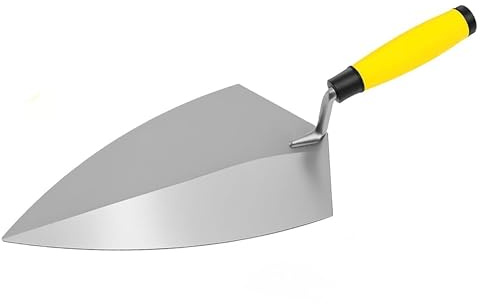 LSGZJZY Professional Brick Laying Mud Scraper, Yellow Handle, High-Hardness Steel, 11x5.8 Inch Blade, Precision Ground Masonry Trowel,Christmas Gift (11inch)