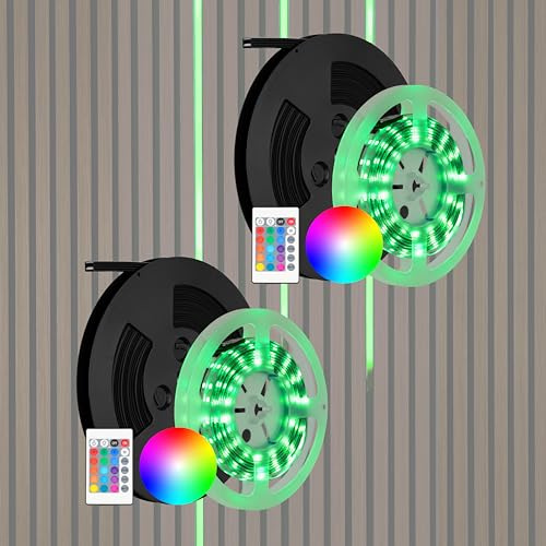 REV LED Akustikpaneele SPARSET - 2x 3m, zuschneidbar, RGB & weißes Licht | Dimmbar | selbstklebend | inklusive LED-Profil - unsichtbar in ausgeschaltetem Zustand