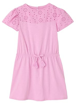 Vertbaudet Mädchen Kleid mit Lochstickerei Malve 158