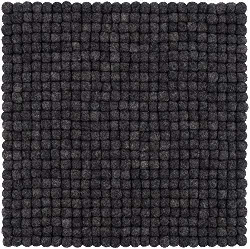 myfelt Filzkugel Sitzauflage Stuhlauflage - Hugo - 36x36 cm, anthrazit