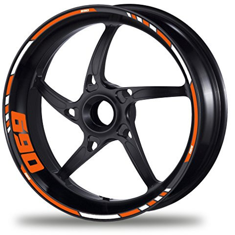 PROFILETEC.COM FELGENRANDAUFKLEBER passend für KTM 690 SM Moto GP Style Felgenaufkleber (GP Race V)