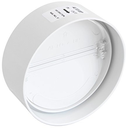 La Ventilazione CVL125B CVL125B-Y Junta de ABS con válvula de mariposa antirretorno, Color blanco, ø 125 mm