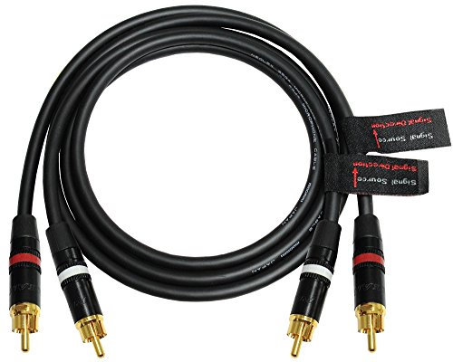 2.5 Meter RCA Cable Pair - Made with Mogami 2534 - Star Quad, High-Definition Audio Interconnect Cable and Neutrik-Rean NYS Gold RCA Connectors – Directional design for best performance