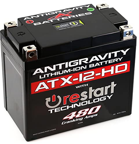 Antigravity ATX12-HD. Heavy Duty Lithium Motorcycle and Powersport Battery with Built in Jump Starting, 8Ah, ATV, Quad, UTV, Scooter, Lawn Mower, Generator Battery - Harley, Honda, Kawasaki