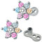 ZeSen Jewelry 14g Fleur de zircon Dermal Anchor Hauts et de base Acier chirurgical microdermals Perçants (2) Coloré