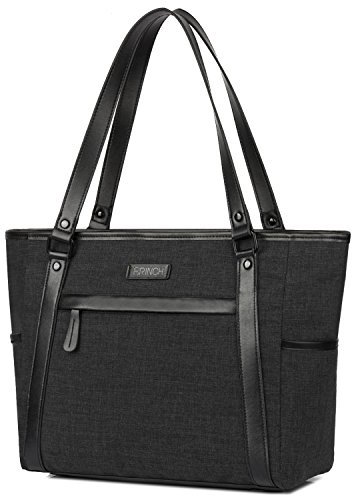 Damen Umhängetasche Aktentasche Schultertasche Reisetasche Handtasche stilvoll Shopper Frauen Taschen Messenger Bag Tote Bag / 15,6 Zoll Business Arbeitstasche Laptoptasche für Notebook, Schwarz