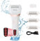 Lima Electrica Pedicura Profesional Recargable Wolady IPX7 Impermeable Eliminar Callos Pies Durezas Cuidado Lima Blanca de Metal, 3 Recambios 5 Niveles Bateria 1200MAH 2 Velocidades