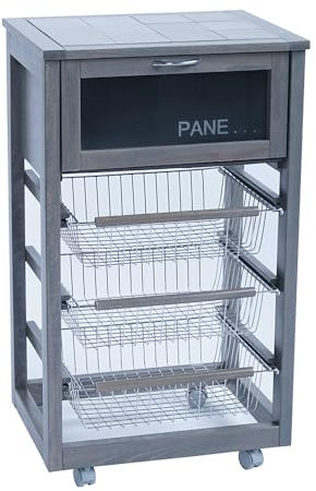 LIBEROSHOPPING.eu - LA TUA CASA IN UN CLICK Carrito de Frutas LANDHELL LUSSO con Pan y frutero con variaciones