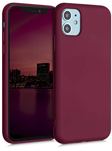 kwmobile Case Compatible with Apple iPhone 11 Case - Slim Protective TPU Silicone Phone Cover - Rhubarb Red
